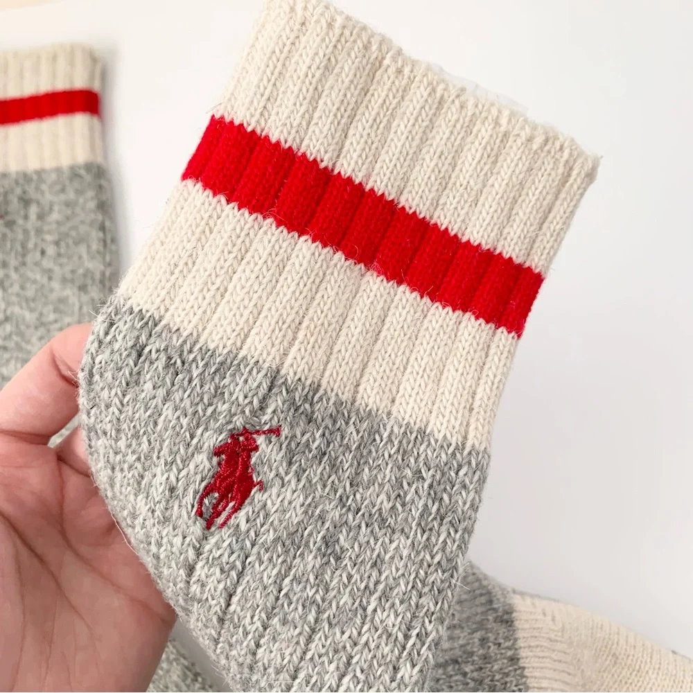 Long thick wool blend ragg boot socks (vintage sock monkey style)
